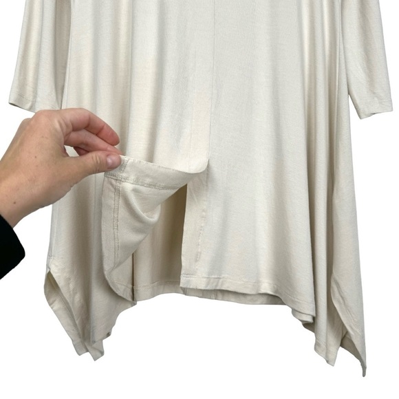 Soft Surroundings 3/4 Sleeve Jersey Knit Tunic Ivory Size Medium - Picture 7 of 11